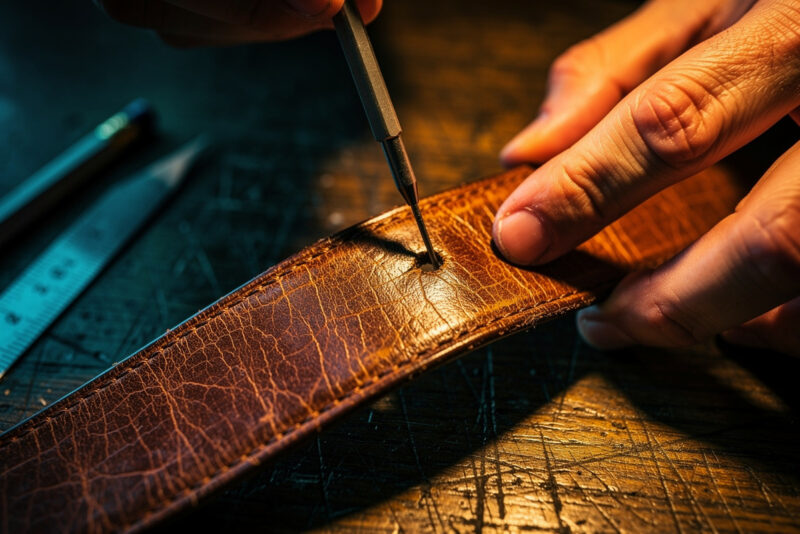 Comment faire un trou proprement dans une ceinture trop grande ?